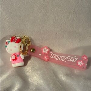 Pink Floral Hello Kitty. Keychain for Kids. NWOT